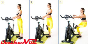 Động tác chân kết hợp với xe đạp tập thể dục tại nhà 